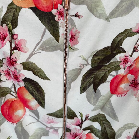 Ted Baker Areea Peach Blossom Ruffle Sheath Dress US 14 (TB 6) - Picture 4 of 9
